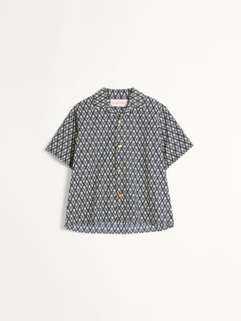 COTTON POPELINE BOWLING SHIRT WITH TOUTE LA V PRINT