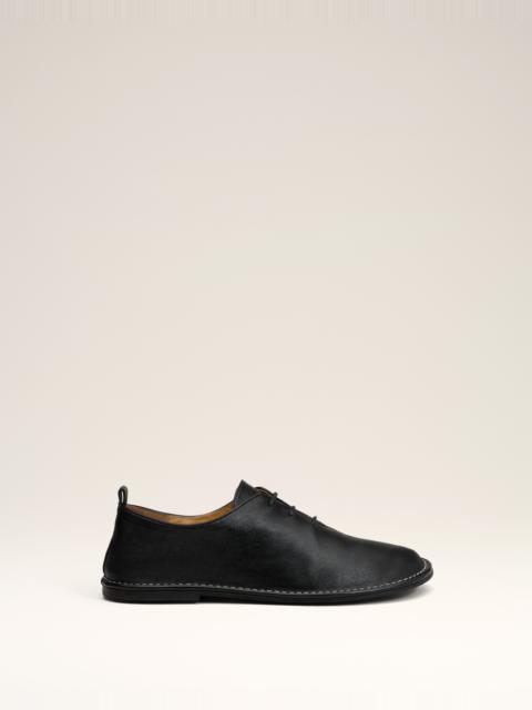 BLACK LEATHER ONE CUT SHOES