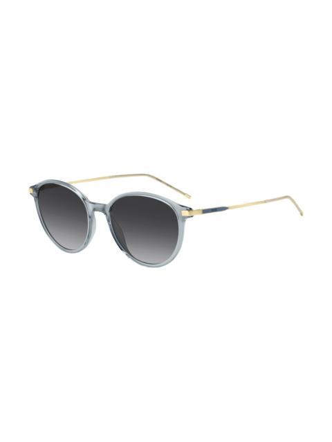 BLUE-GRAY SUNGLASSES WITH GOLD-TONE TEMPLES