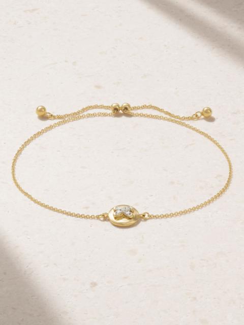 STONE AND STRAND Button 14-karat gold diamond bracelet Gold | REVERSIBLE