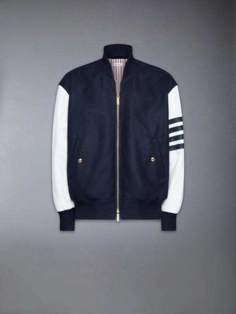 MELTON WOOL 4-BAR OVERSIZED BLOUSON JACKET