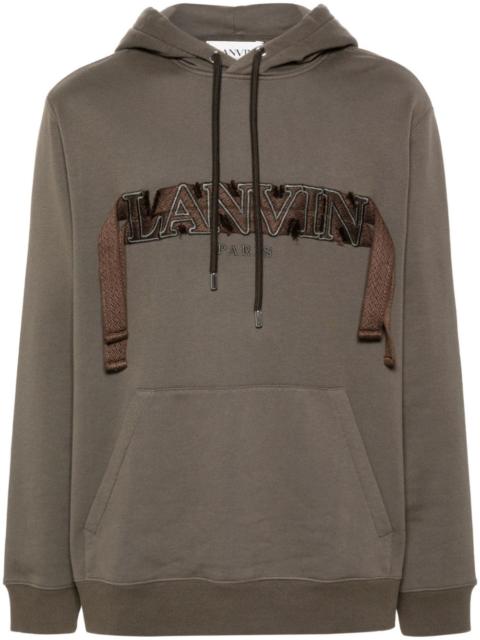 logo-embroidered cotton hoodie