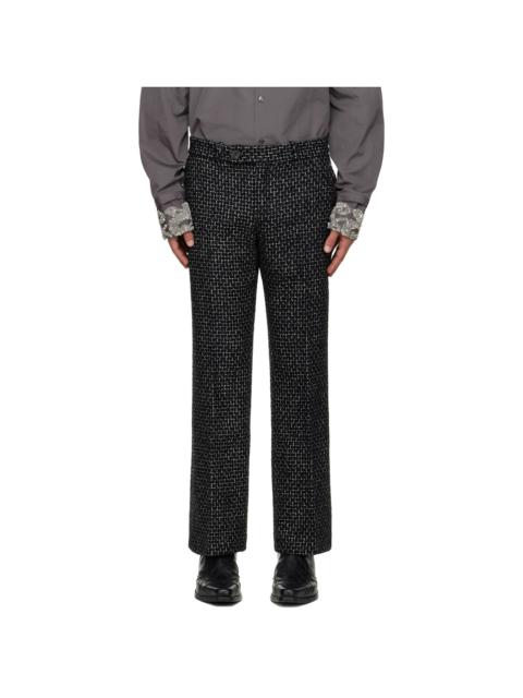 Black Loose Fit Flare Trousers