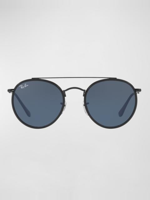 Monochromatic Round Metal Sunglasses, 51MM