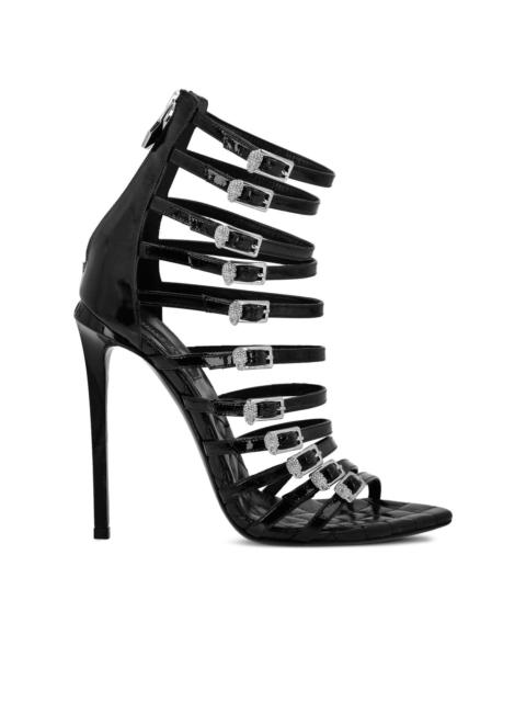 Skull leather sandals