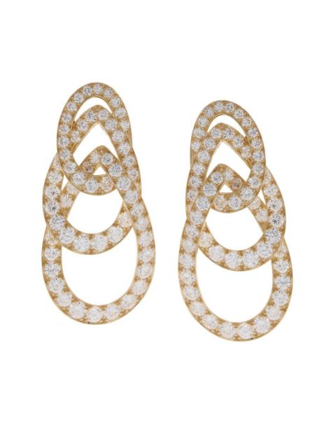 Diamond Triple Deck Earrings