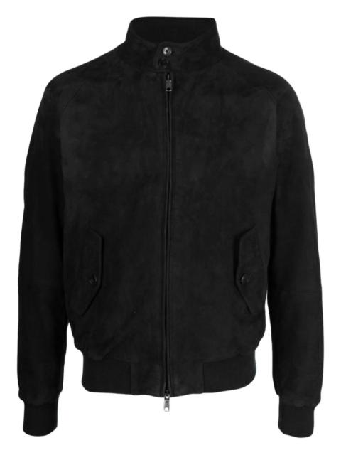 suede zip-front jacket