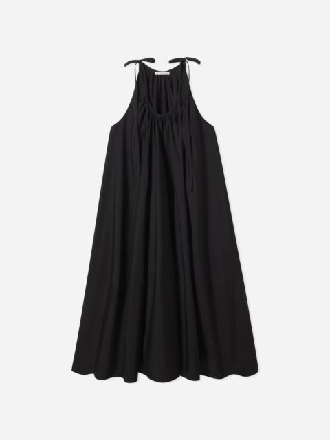 Gathered Halter Dress in Cotton Poplin