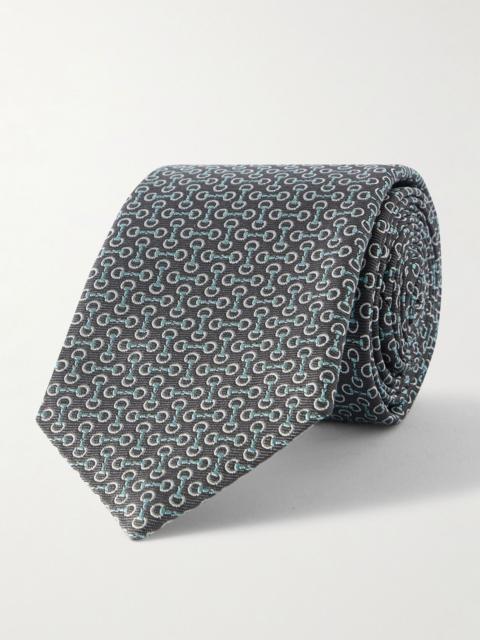 Symbols 7cm Silk-Jacquard Tie Blue