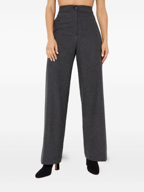 buttoned wide-leg trousers
