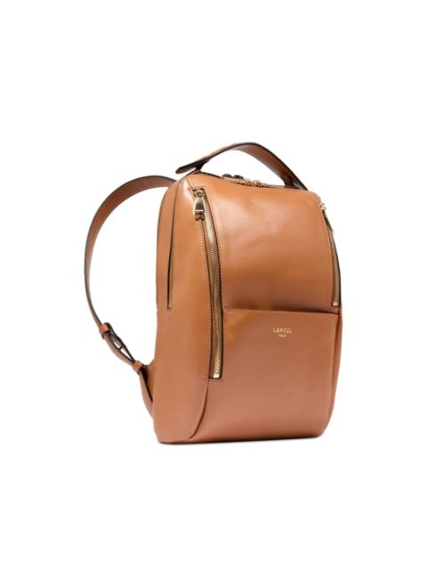 Origami leather zip-fastening backpack