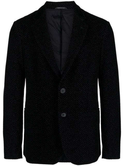 textured-finish notched-lapels blazer