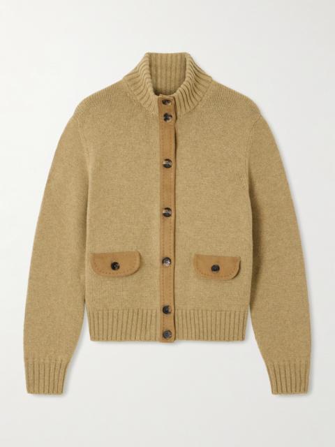 Parksville Suede-trimmed Cashmere Cardigan