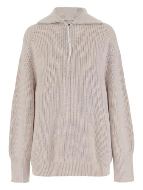 zip-neck wool sweater