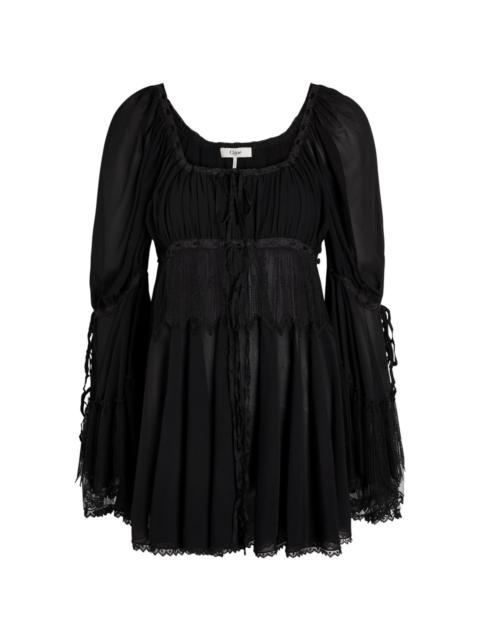 Chloe Lace-embellished Silk-chiffon Blouse