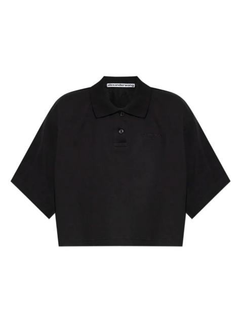 Alexander Wang Ss Cropped Polo T-shirt Black