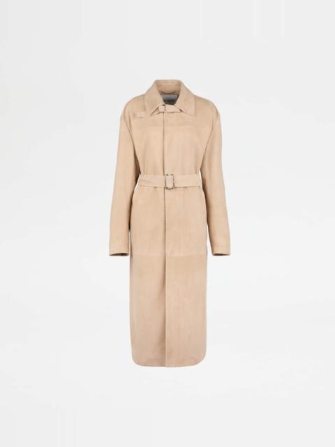 COAT IN PASHMY SUEDE - BEIGE