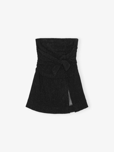 BLACK VISCOSE STRETCH STRAPLESS TOP