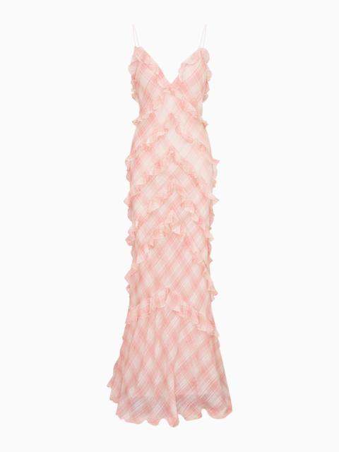 Ellietta Tartan Ruffle Maxi Dress