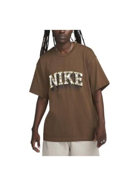 Nike Check Logo T-Shirt 'Cocoa' FB2736-259