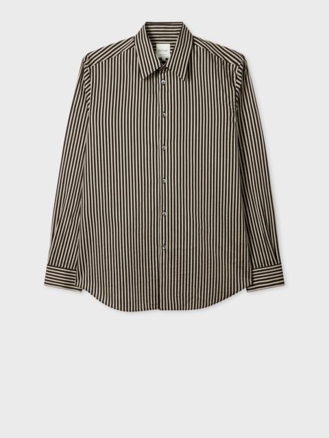 Black Stripe Cotton-Silk Shirt