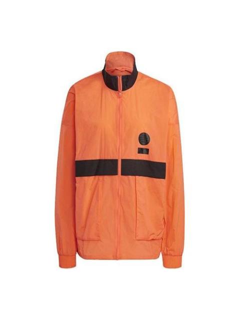 adidas Zipper Big Pocket Contrasting Colors Sports Jacket Orange Yellow GU1757