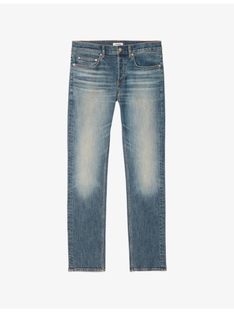 Faded-Wash Slim-Fit Denim Jeans