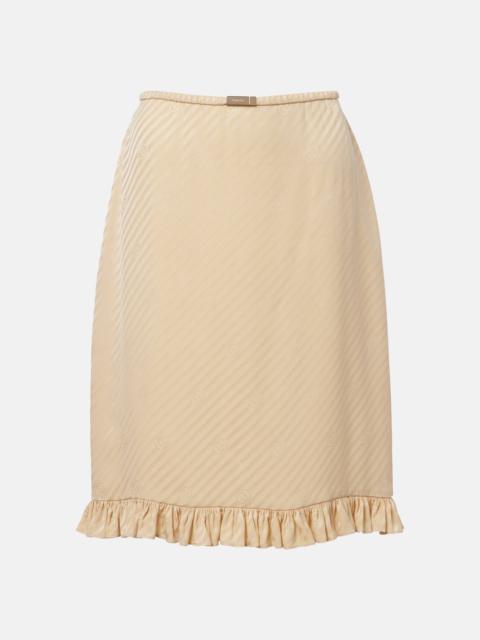 Interlocking G silk jacquard midi skirt