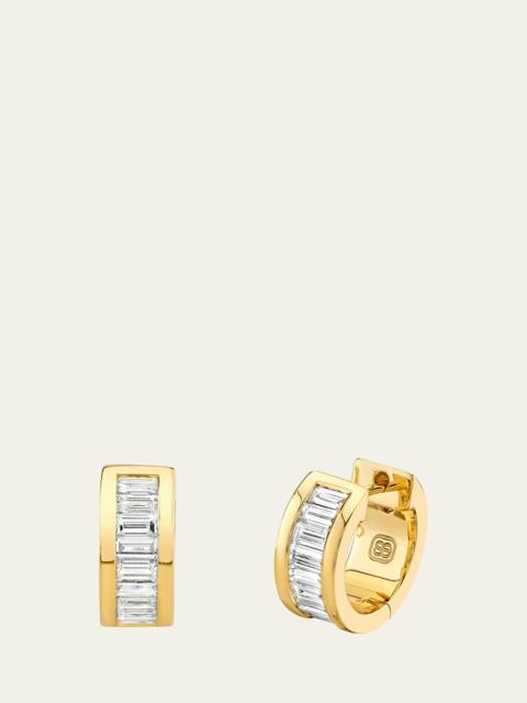 Channel-Set Baguette Diamond Huggie Earrings
