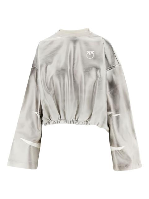 metallic-effect elasticated-hem sweatshirt