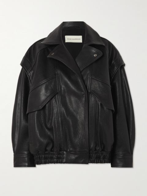 Micah Oversized Paneled Textured-leather Jacket