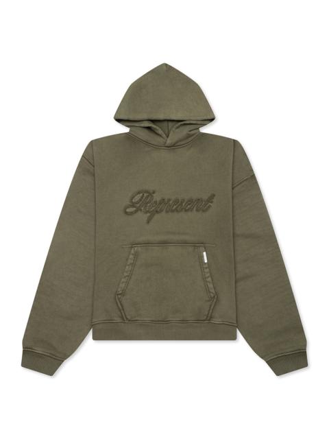 REP REVERSE APPLIQUE HOODIE - VINTAGE KHAKI