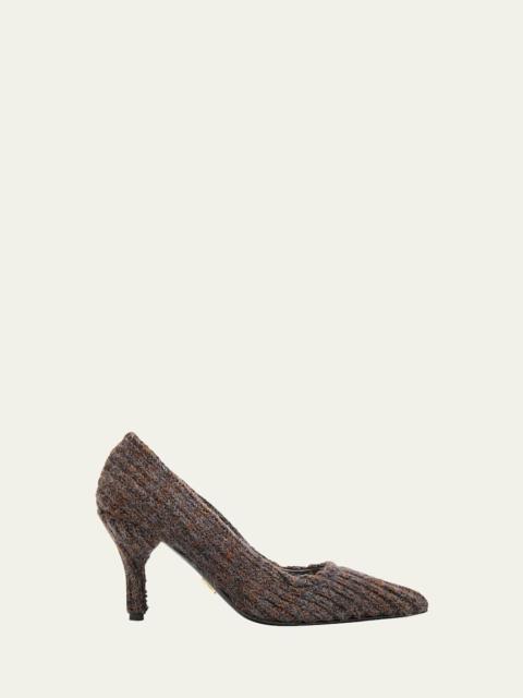 85mm Knitted Pointed-Toe Pumps