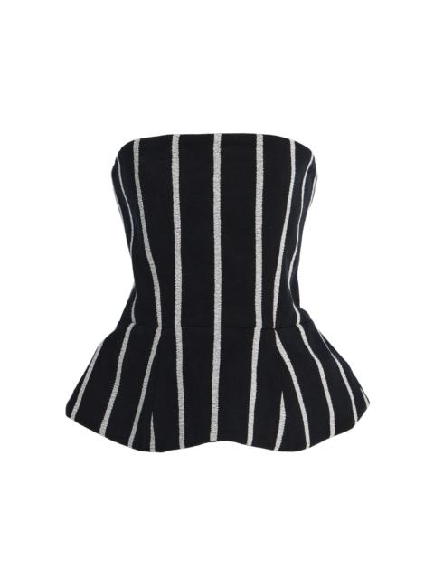 The Striped Cotton Corset Top black/white