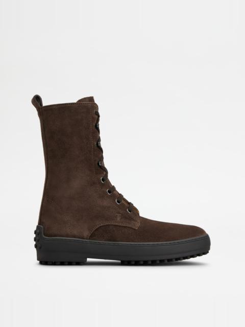 WINTER GOMMINO ANKLE BOOTS IN SUEDE - BROWN
