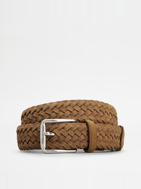 BELT IN SUEDE - BROWN