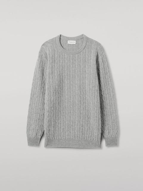 Cable Knit Grey Cashmere Jumper