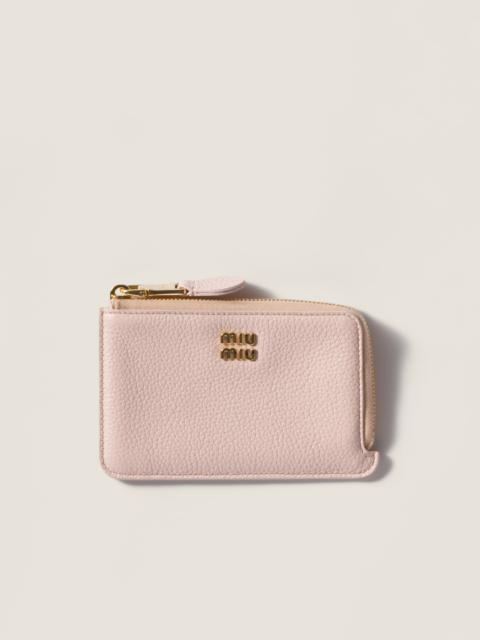 Leather pouch card holder