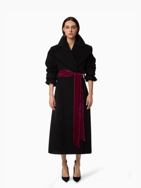 Black Long Wool Robe Coat