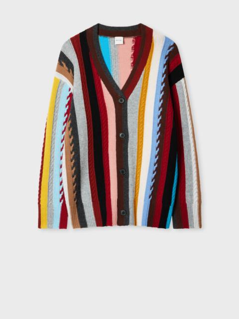 Women's 'Signature Stripe' Knitted Oversized Cardigan