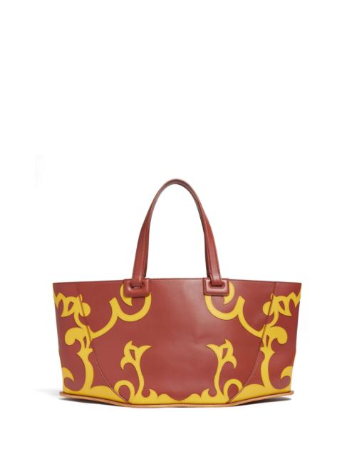Coyote Western Tote Bag in Rust & Yellow Leather