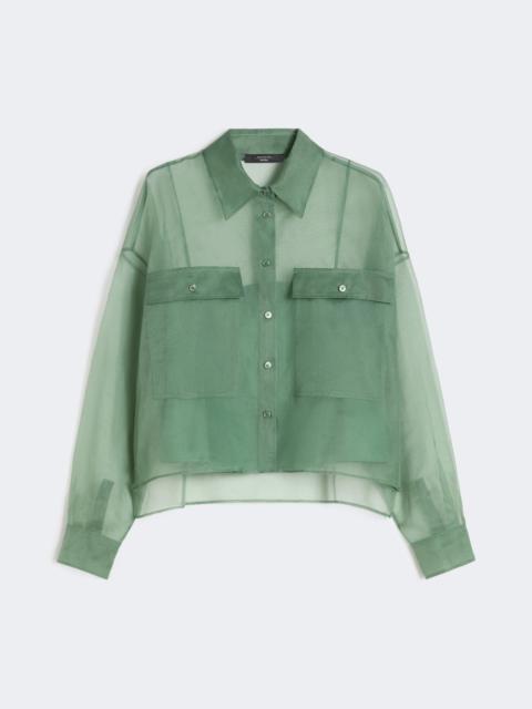 Silk organza shirt - GREEN