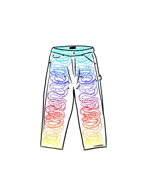 Supreme HYSTERIC GLAMOUR Snake Double Knee Denim Painter Pant White