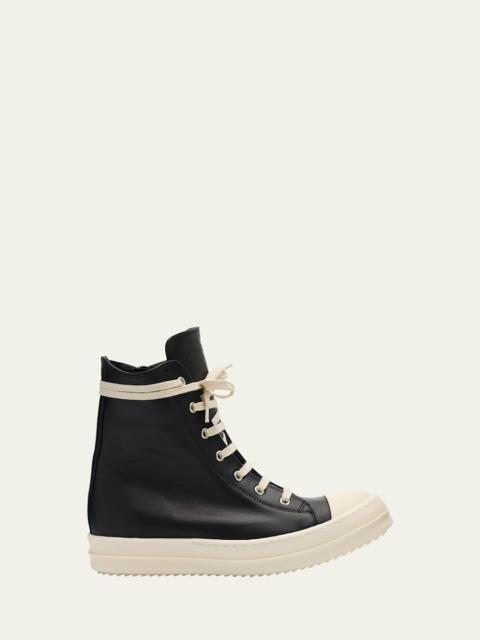 Scarpe High-Top Leather Sneakers