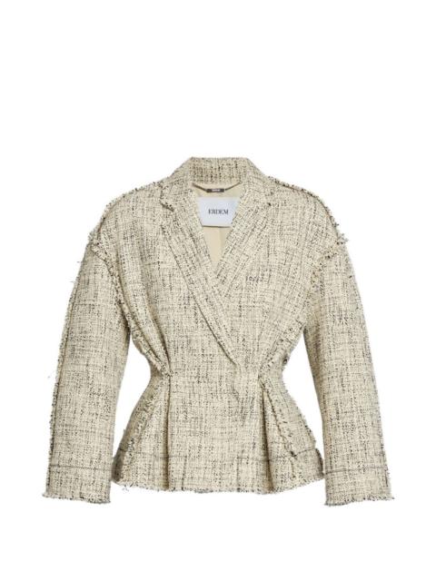 Mouline single-breasted fitted jacket