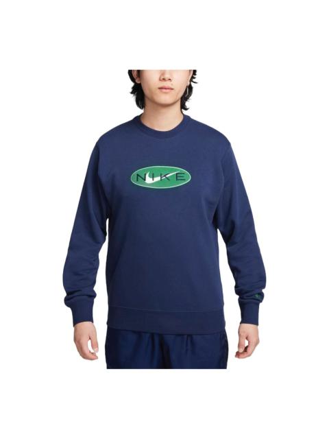 Nike Sportswear French Terry Crewneck Sweatshirt Asia Sizing 'Midnight Navy' FZ4729-410
