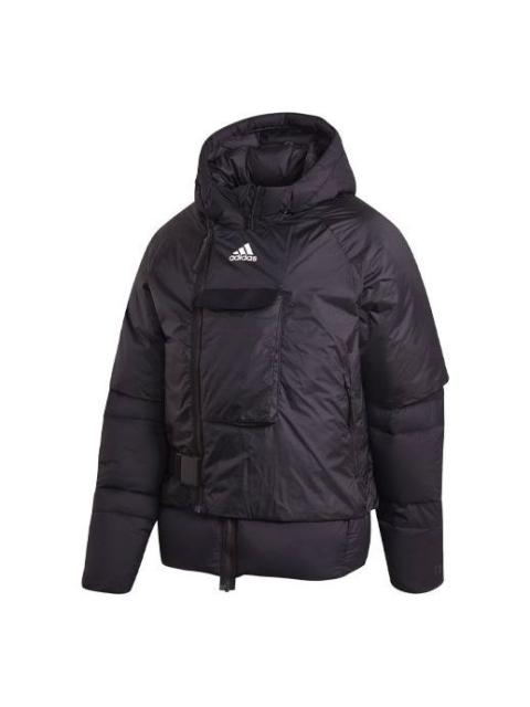 adidas Detachable hooded waterproof Down Jacket Black FT2421
