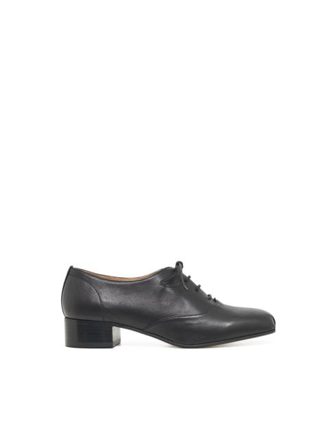 Clio Oxford Heel in Black Nappa Leather