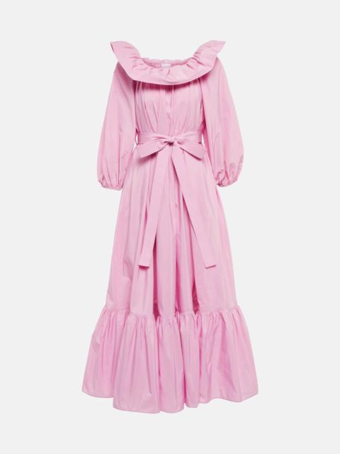 Off-shoulder faille maxi dress