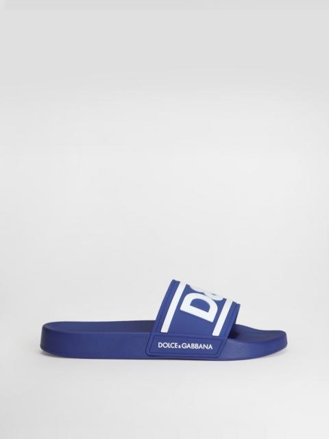 Rubber beachwear sliders with DG logo